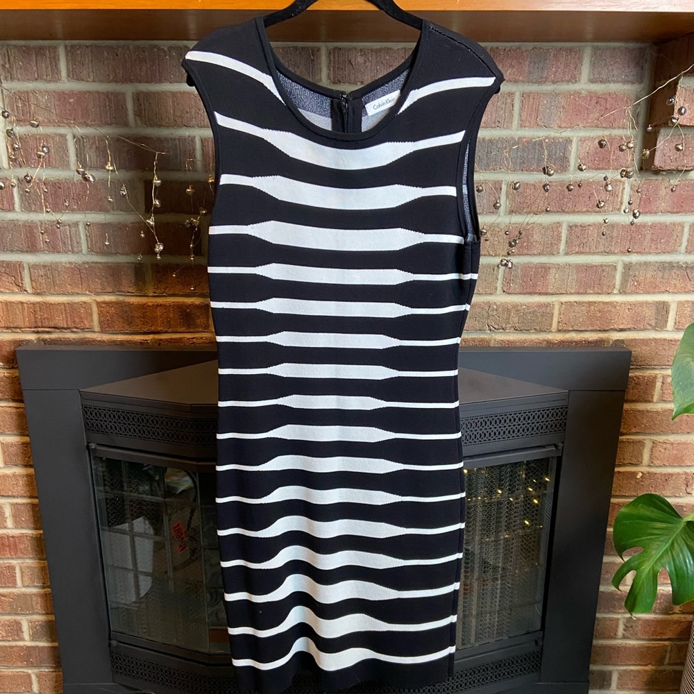 Abstract Striped Calvin Klein Dress, Size M